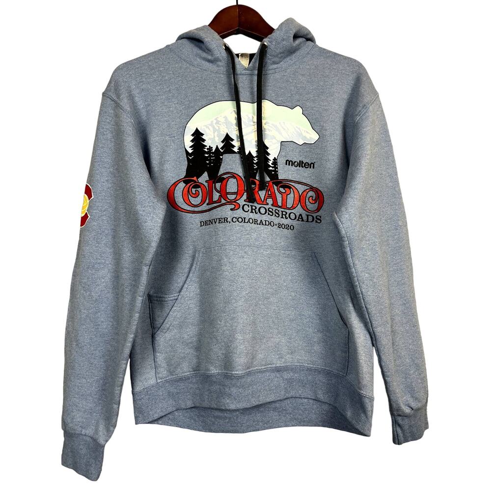 Colorado Crossroads Sweatshirt Bear Graphic Denver CO Blue - S